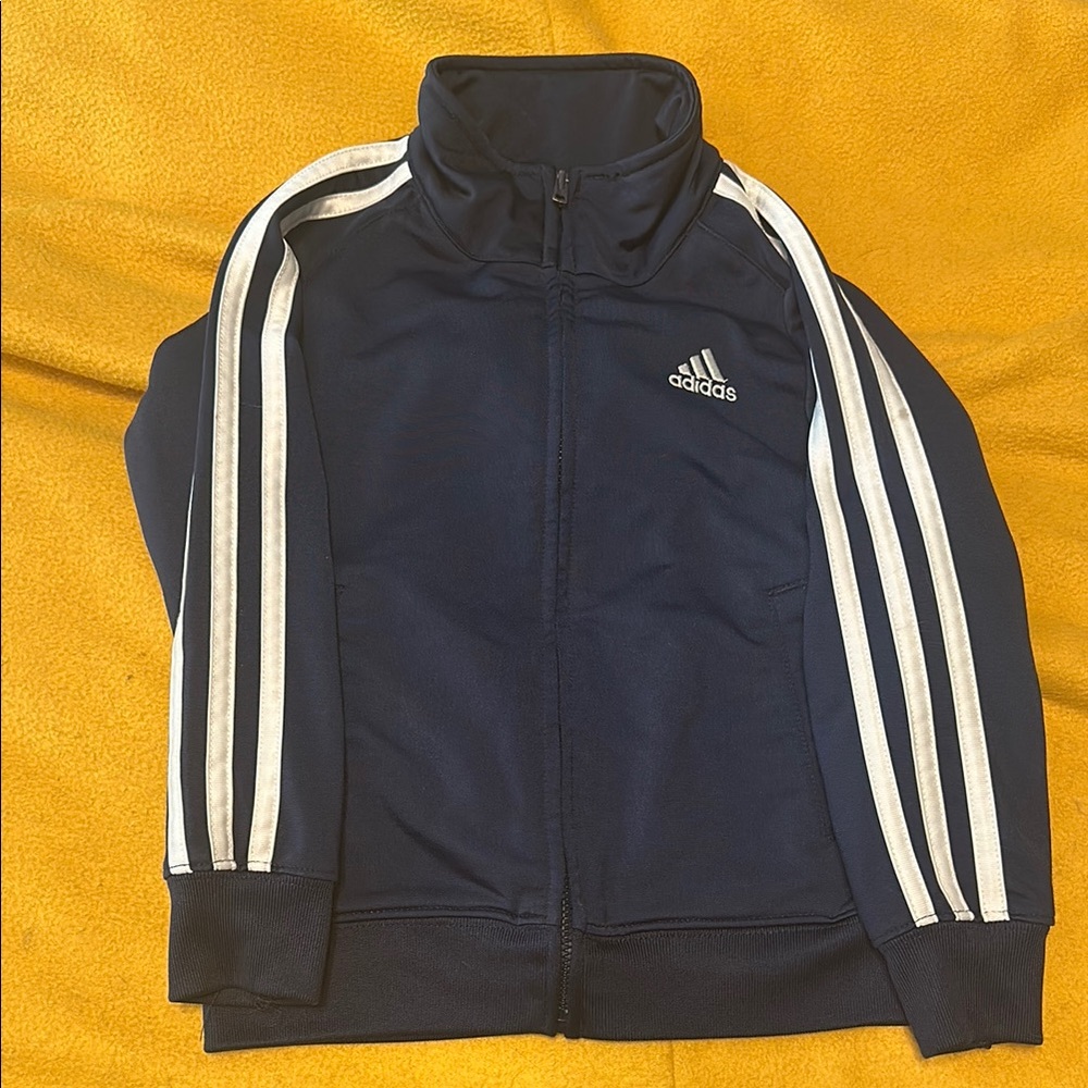 Adidas Navy Jacket with White Stripes